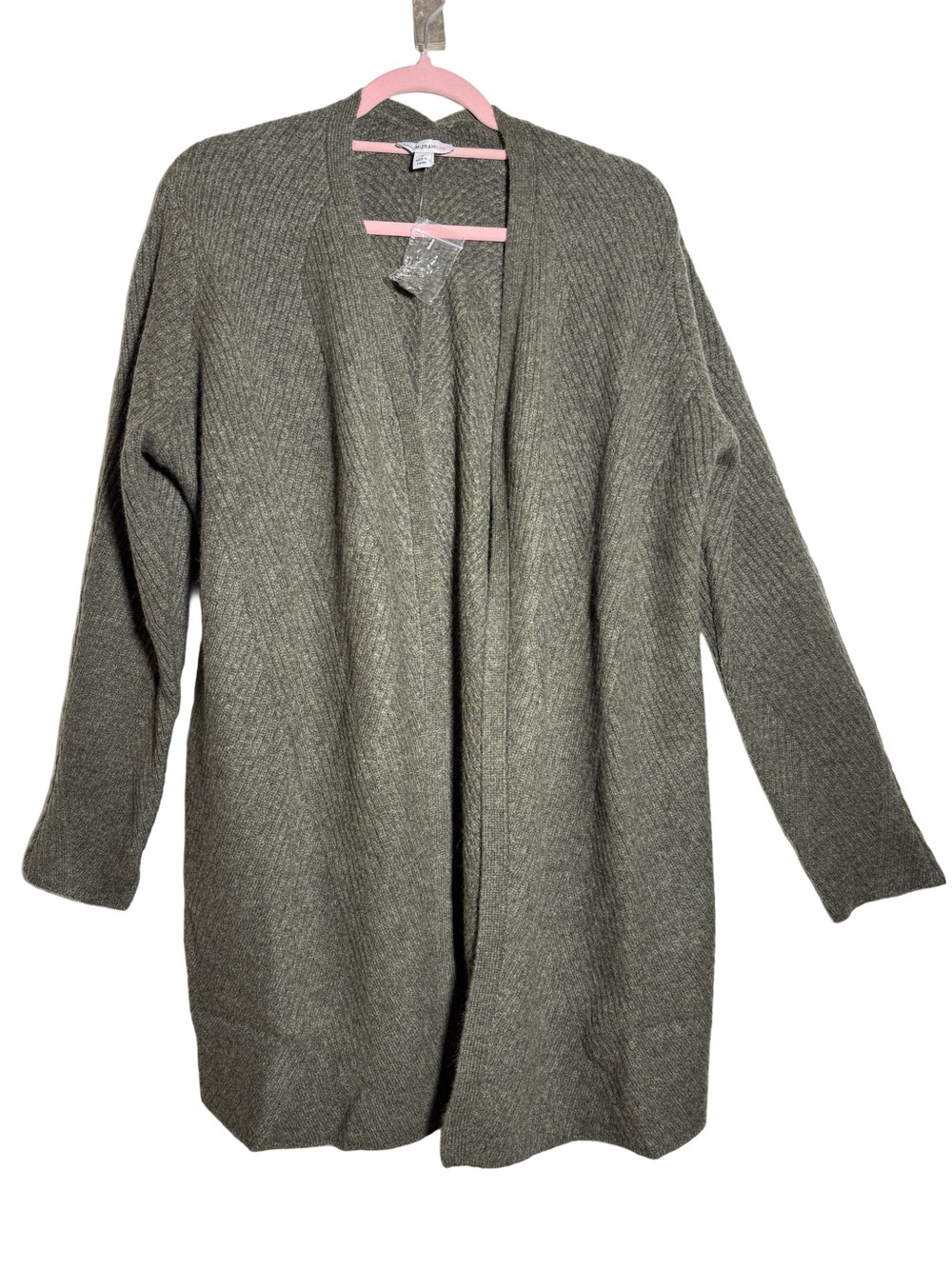 Isaac Mizrahi Heathered Grey  Open-Front Knit Cardigan
